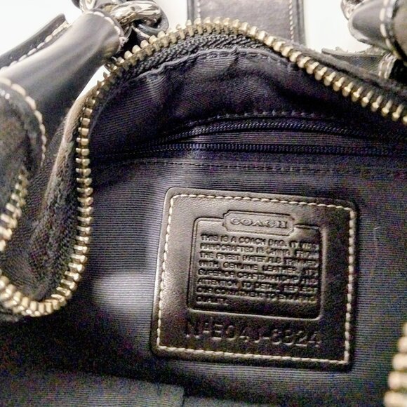 COACH Y2K BLACK JACQUARD SIGNATURE SOHO HOBO SHOULDER BAG, PURSE - Picture 4 of 10